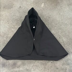Women’s Black Hooded Cape Scarf - Minimal Hooded Wrap